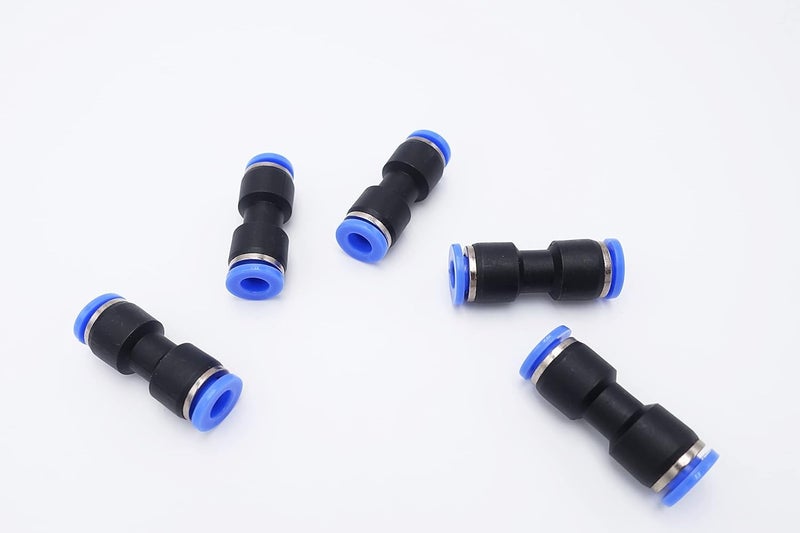 IVLPHA Push to Connect Fitting 6mm Tube OD, Pneumatic Air Water Straight Union Two Way Connector/Coupler (Pack of 5) - Image 1